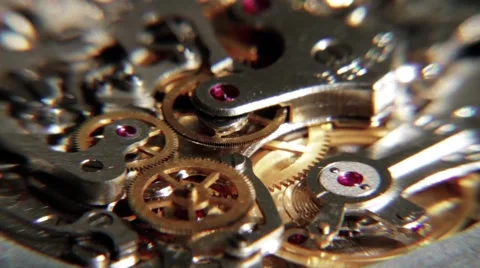 Mechanism of hours close up Stock Footage 68949381