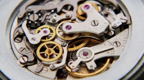 Mechanism of hours closeup Stock Footage 53075168
