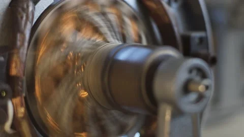 The mechanism of an induction motor inside in motion in a disassembled state. Stock Footage 156090579
