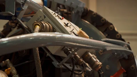 Mechanism inside the welding machine Stock Footage 129893887