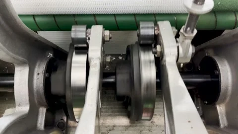 The mechanism of the knitting machine in motion Stock Footage 239659593