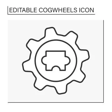 Mechanism line icon Stock Illustration
