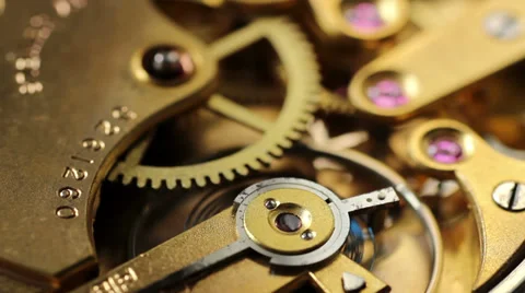 Mechanism of mechanical watch Stock Footage 39814245