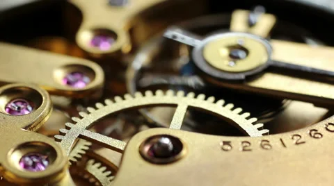 Mechanism of mechanical watch Stock Footage 39814866