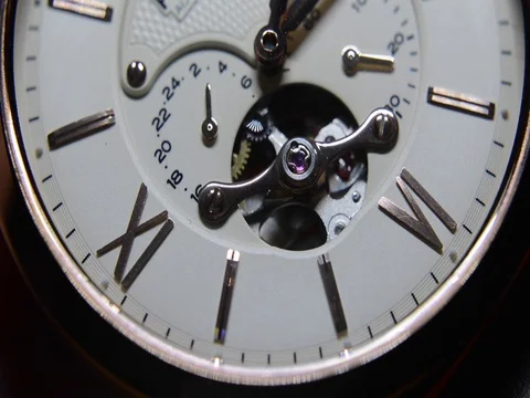 Mechanism of mechanical watch Stock Footage 80924722