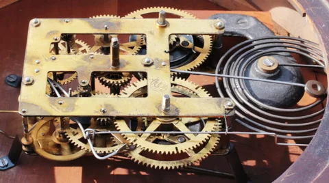 The Mechanism Of The Old Clock 2 Stock-Footage 50876374
