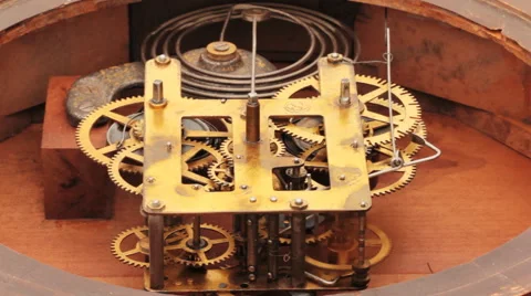 The Mechanism Of The Old Clock 4 Stock Footage 50874746