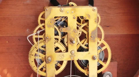 The Mechanism Of The Old Clock 4 Stock-Footage 58898881