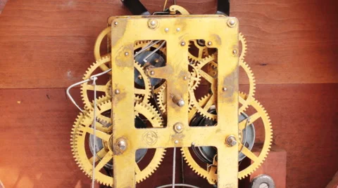 The Mechanism Of The Old Clock 8 Stock Footage 50875001