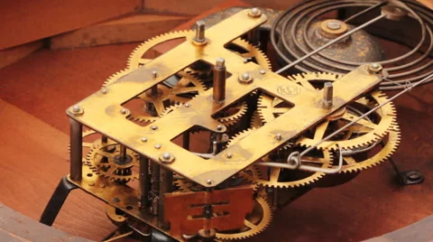 The Mechanism Of The Old Clock 8 Stock-Footage 58898855