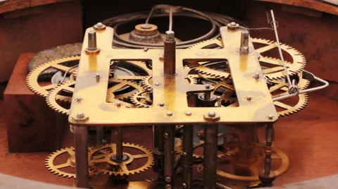 The Mechanism Of The Old Clock 9 Video stock 50874913