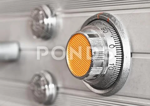 Mechanism of an old safe Stock Photos