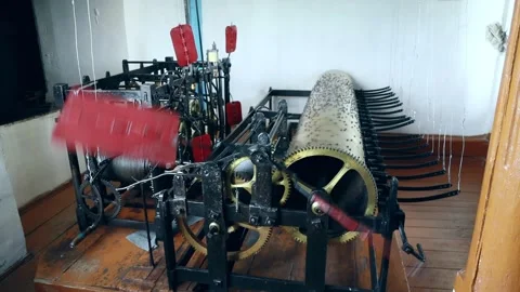 The mechanism of an old tower clock at work Stock Footage 263211352