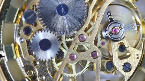 Mechanism of old watch working Stock Footage 34440003