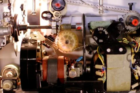 Mechanism of the projector close up Stock Photos