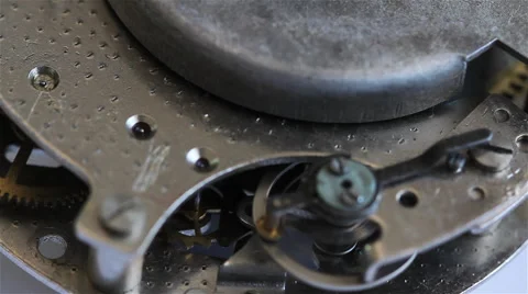 The mechanism table clock 1 Stock Footage 58818320