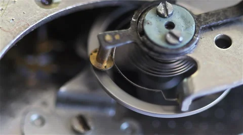 The mechanism table clock 4 Stock Footage 58818388