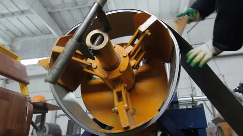 The mechanism of twisting sheets of iron Stock Footage 57324664