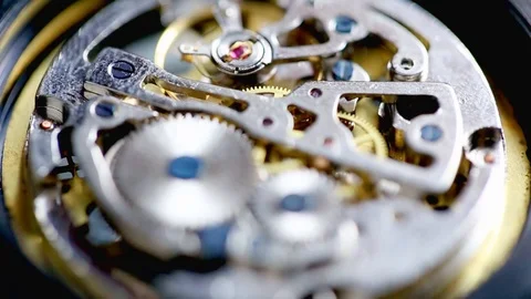 The mechanism of watch in work Stock Footage 127320781