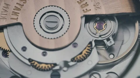 Mechanism of a working clock Video stock 213497848