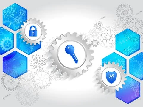 Mechanisms for integrated data protection in the network. Stock Illustration