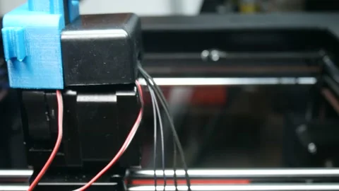 Mechanisms of modern 3d printer in operation Video stock 89657962