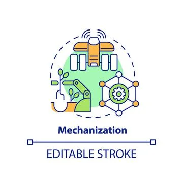 Mechanization concept icon Stockillustratie