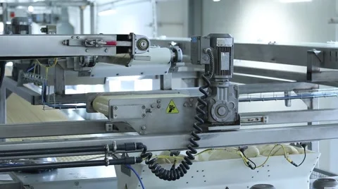 Mechanized production of bakery products Video stock 59772769