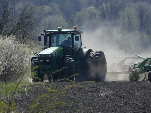 Mechanized tillage. Stock Photos
