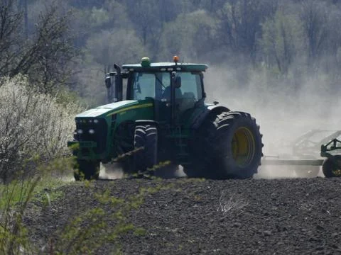 Mechanized tillage. Stock Photos