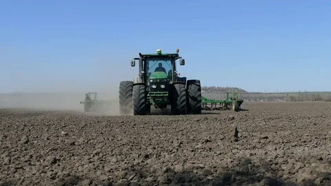 Mechanized tillage by tractor. Stock Footage 127905330