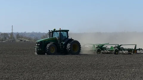 Mechanized tillage by tractor. Stock Footage 127905672