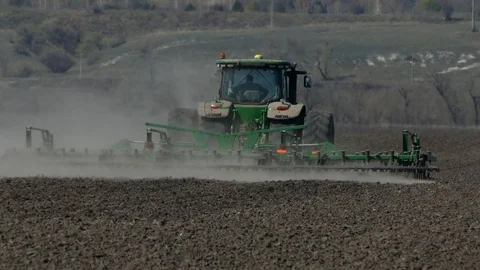 Mechanized tillage by tractor. Stock Footage 127905703