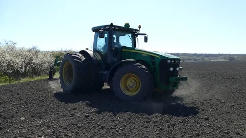 Mechanized tillage by tractor. Stock Footage 127905765