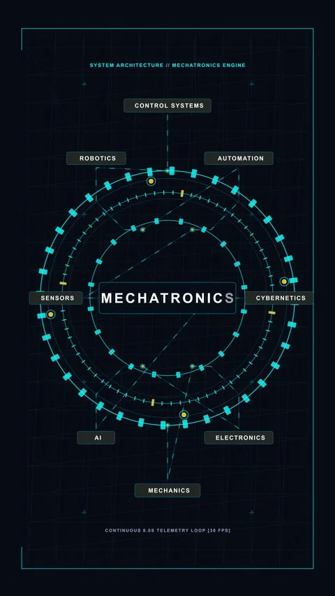 Mechatronics hud animation technology interface sci-fi loop display Stock Footage 347058181