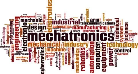Mechatronics word cloud Stock Illustration