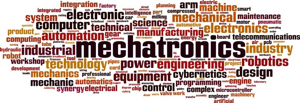 Mechatronics word cloud Stock Illustration