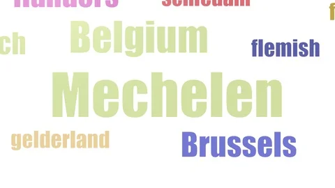 Mechelen Tag Cloud Animated Isolated Vídeos de archivo 103668133