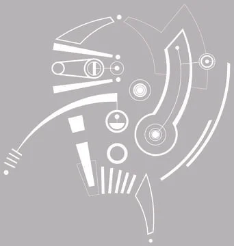 MecSkull White Stock Illustration