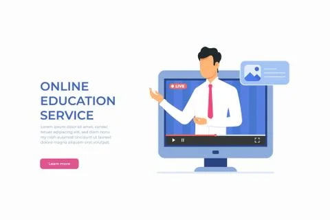 Med 2Educational web seminar, internet classes, professional personal teacher Illustrazione stock