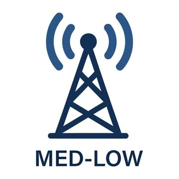 Med-low frequency wireless communication cell tower icon Ilustración de archivo