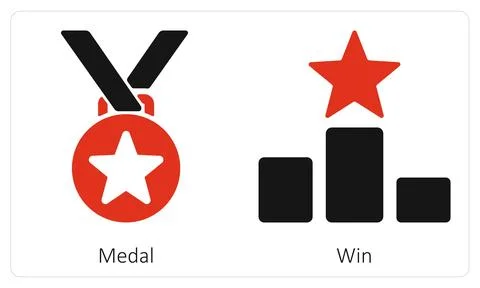 Medal and Win Stock Illustration