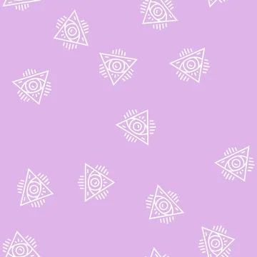 Medal astrological line seamless pattern 스톡 일러스트