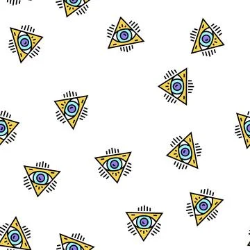 Medal astrological vector seamless pattern Stock Illustration