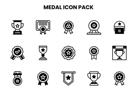 Medal DuoTone Vector Icons Pack Stock Illustration