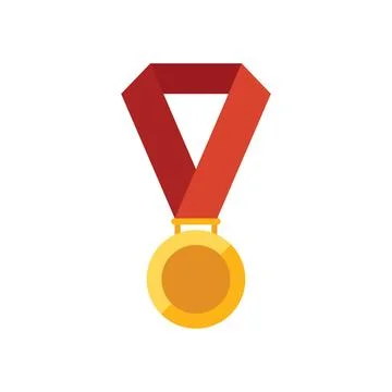 Medal exam icon flat vector. Study final 스톡 일러스트