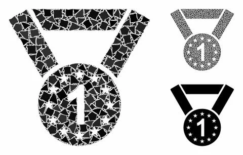 Medal first Composition Icon of Bumpy Elements Illustrazione stock