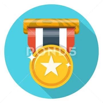 Medal flat vector icon Stock Illustration