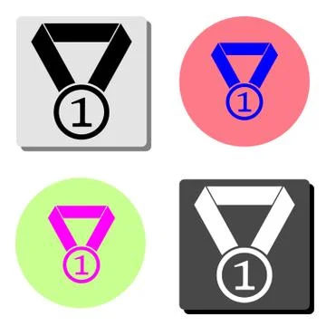 Medal. flat vector icon Illustrazione stock