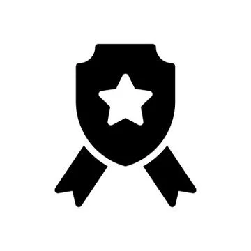Medal glyph flat icon Stock Illustration